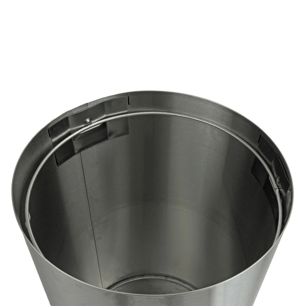125L Stainless Steel Open Top Round Waste Receptacle - Sold By The Case - Image 2