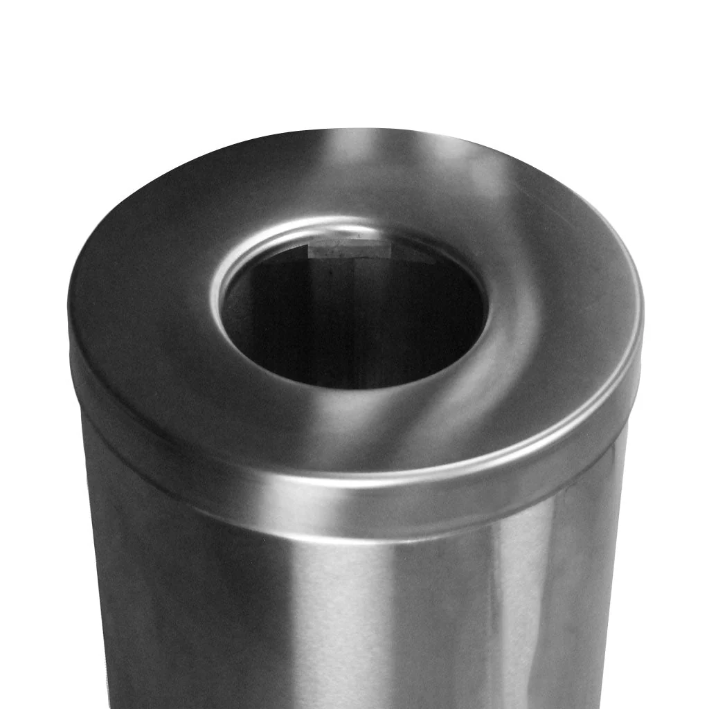 125L Stainless Steel Open Top Round Waste Receptacle - Sold By The Case - Image 3