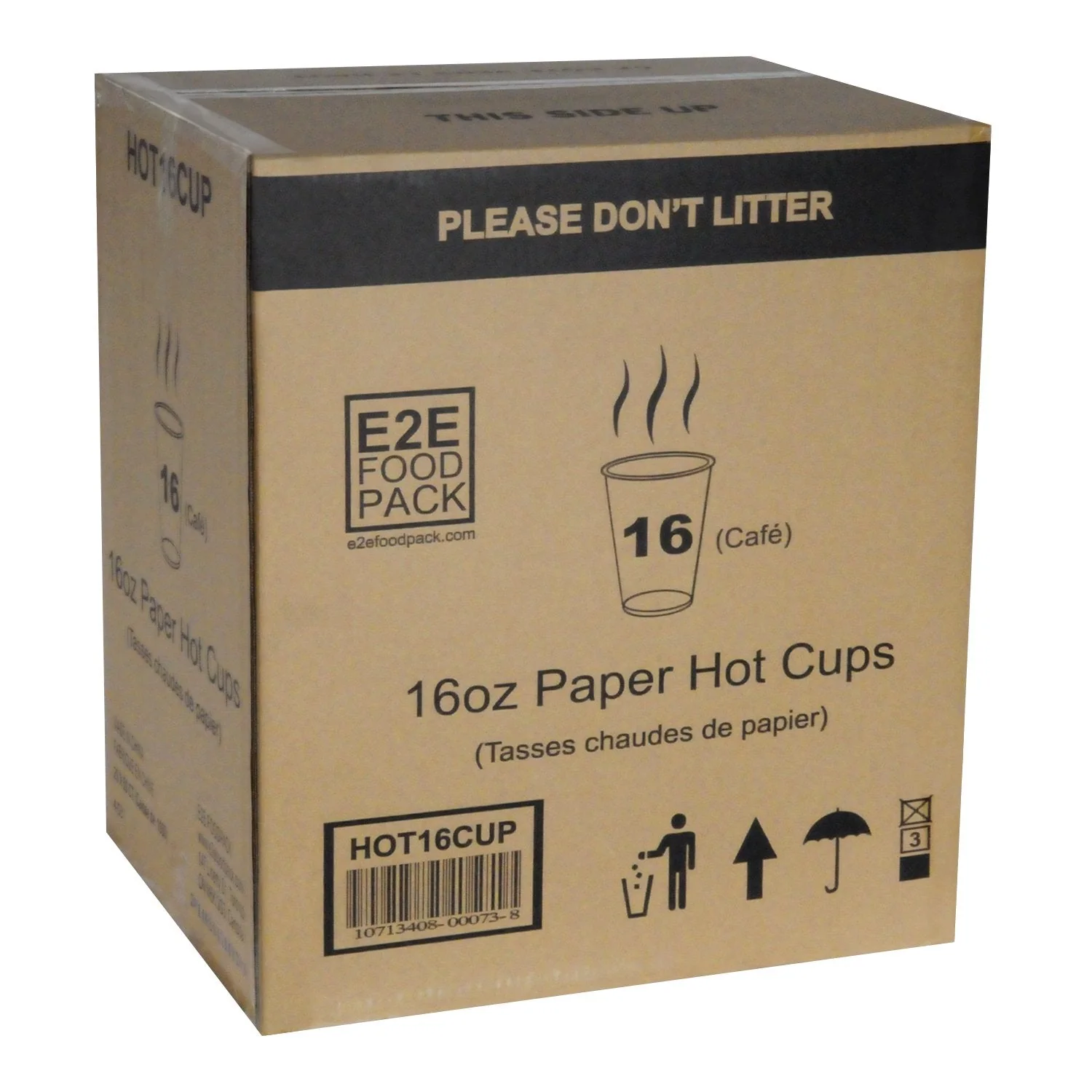 16 oz Coffee Hot Drinks Paper Cups, Elegant Cafe Print Design, Fully Recyclable (1000 cups) - Image 3