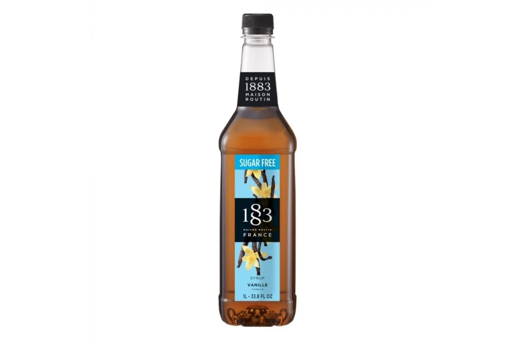 1883 Maison Routin Premium Syrup - 6 x 1L Pet-Plastic Bottles - Sugar-Free Vanilla - Ships Free Within Canada on Orders Above CAD $199