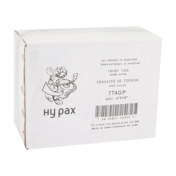 4 Inch Twist Ties - Green - 25x2000 - Hy-Five - Hy Pax Canada - Ships Free Within Canada on Orders Above CAD $199 - Image 2