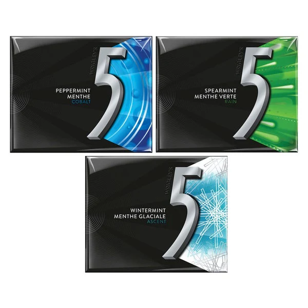 5 Sugar-free Gum Variety Packs - 4 Cases x 12 Packs x 15 Pieces - Wrigley’s - Canadian Distribution - Ships Free Within Canada on Orders Above CAD $199