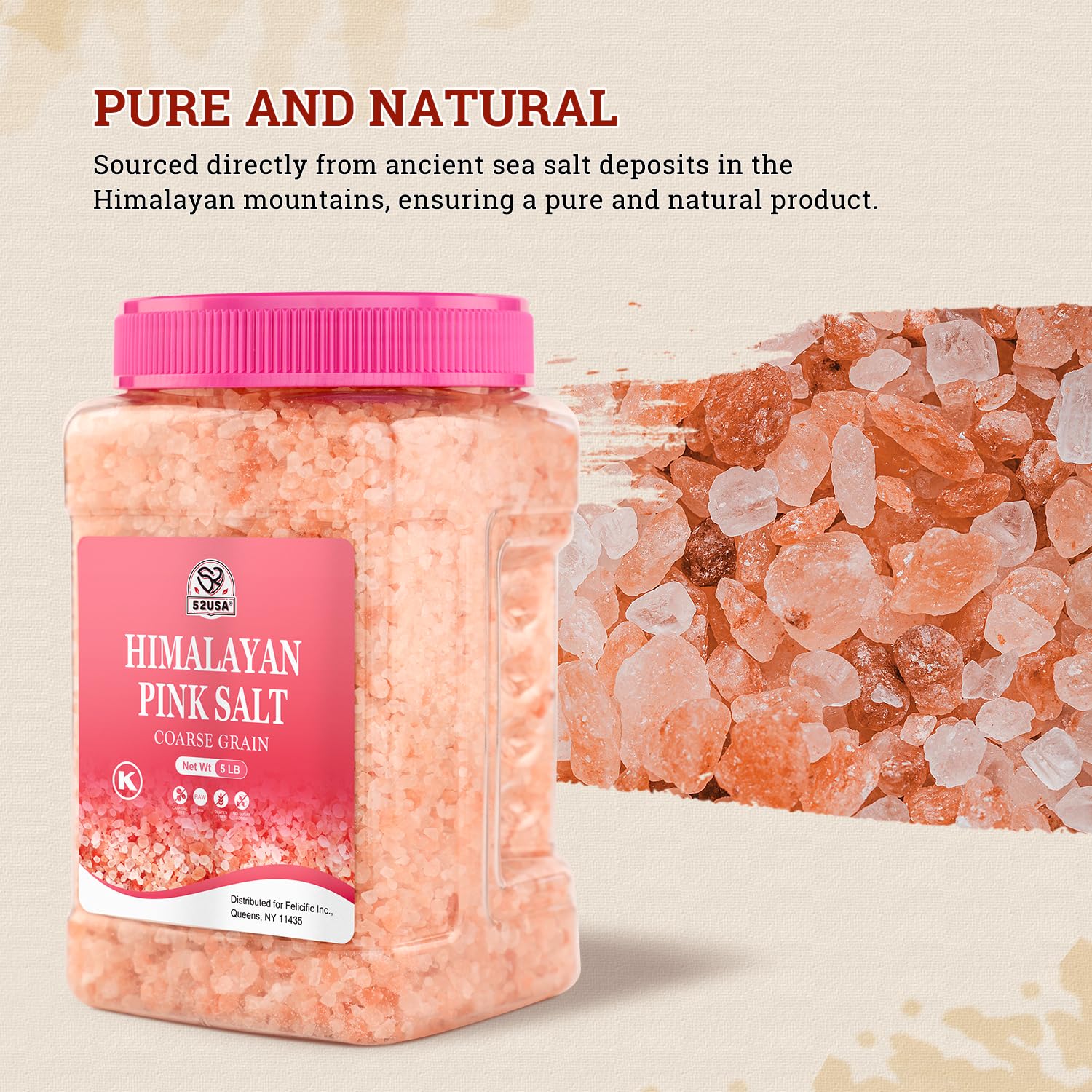 52USA โ Himalayan Pink Salt โ Coarse Grind โ 5 lb - Canadian Distribution - Ships Free Within Canada on Orders Above CAD $199 - Image 7