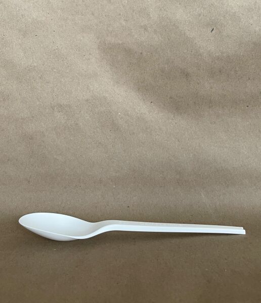 6.5" White PLA Spoon 1000cs BPI - Disposable Take Away Food Packaging - Canadian Distribution - Image 2