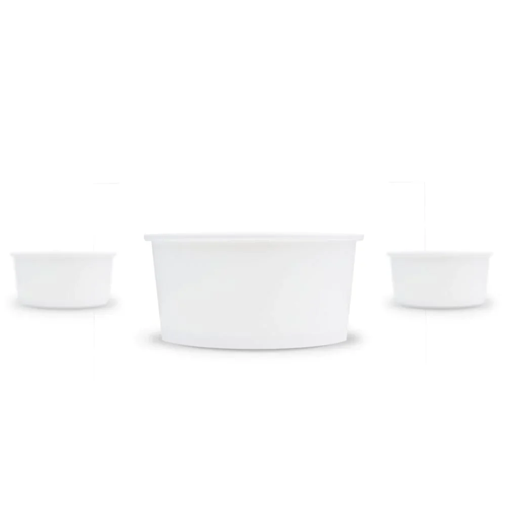 6, 8, 12 and 16 oz Plain White Ice Cream, Frozen Yogurt, Frozen Dessert Paper Cups/Containers/Bowls (1000/Cs) - Image 3