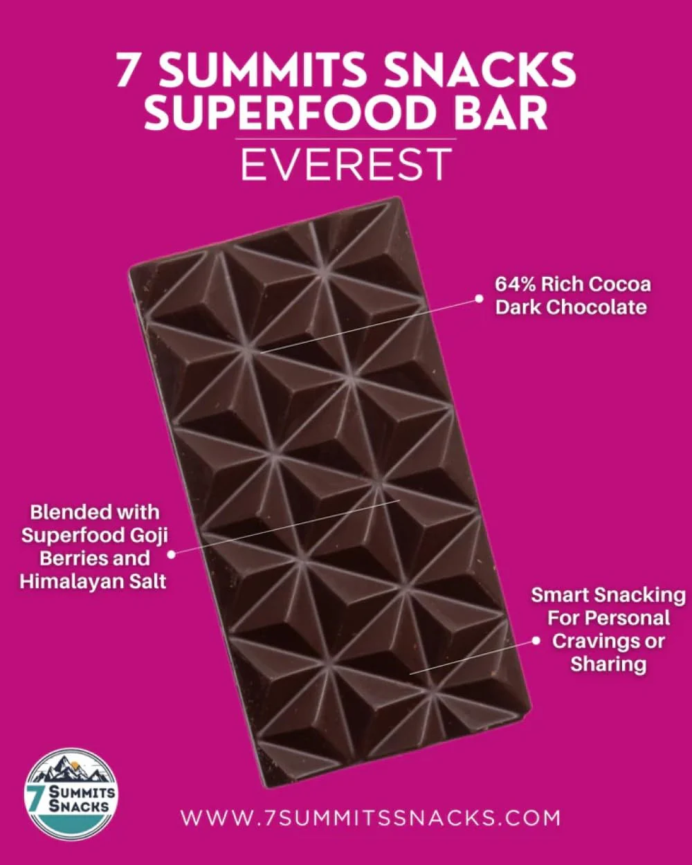 7 Summits Snacks Everest Superfood Chocolate Bar – 12 Pack (80g each) - Canadian Distribution - Ships Free Within Canada on Orders Above CAD $199 - Image 5