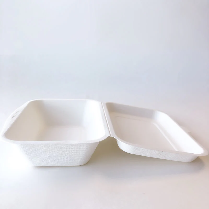 7" x 5" x 2.5" Sugarcane Clamshell 500cs - Disposable Take Away Food Packaging - Canadian Distribution - Image 2
