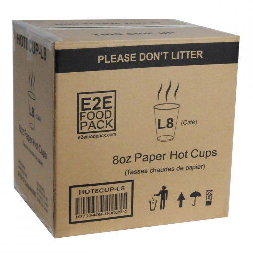 8 oz. Coffee Hot Drinks Paper Cups, Elegant Cafe Print Design, Fully Recyclable (1000 cups) - Image 3