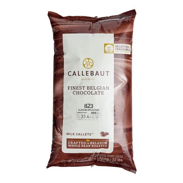 CALLEBAUT - Milk Chocolate Callets 823-NV-595 - 10KG - Barry Callebaut Canadian Distribution - Ships Free Within Canada on Orders Above CAD $199 - Image 2