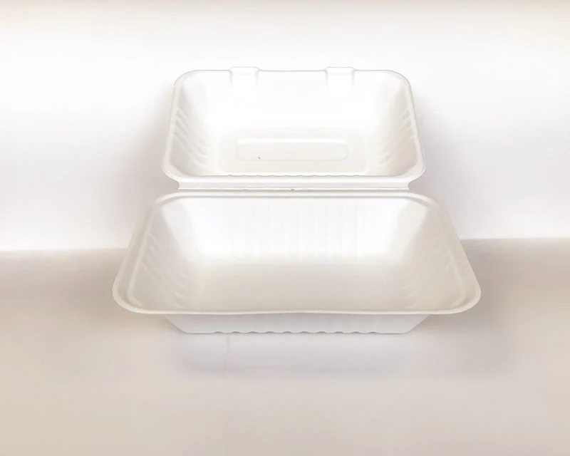 9" x 6"x 3" Sugarcane Clamshell 250cs BPI - Disposable Take Away Food Packaging - Canadian Distribution - Image 2