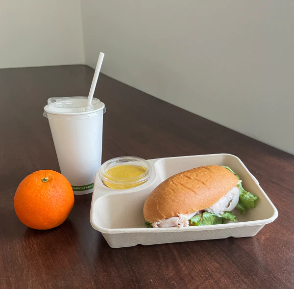 9"x 6" Sugarcane Tray 2 Compartment Portion Cup 500cs - Disposable Take Away Food Packaging - Canadian Distribution - Image 2