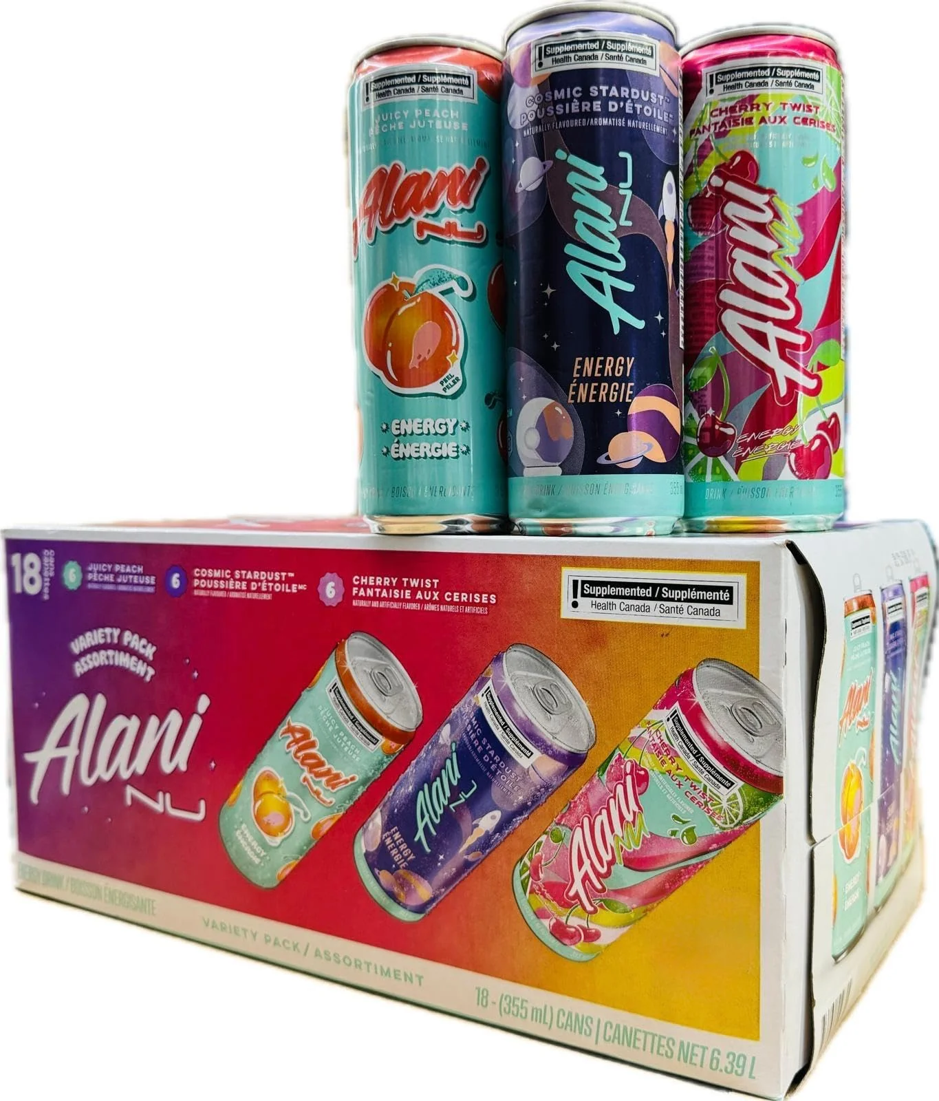 Alani โ Energy Drink โ Variety Pack โ 18 ร 355 ml โ Mixed Flavours - Canadian Distribution - Ships Free Within Canada on Orders Above CAD $199