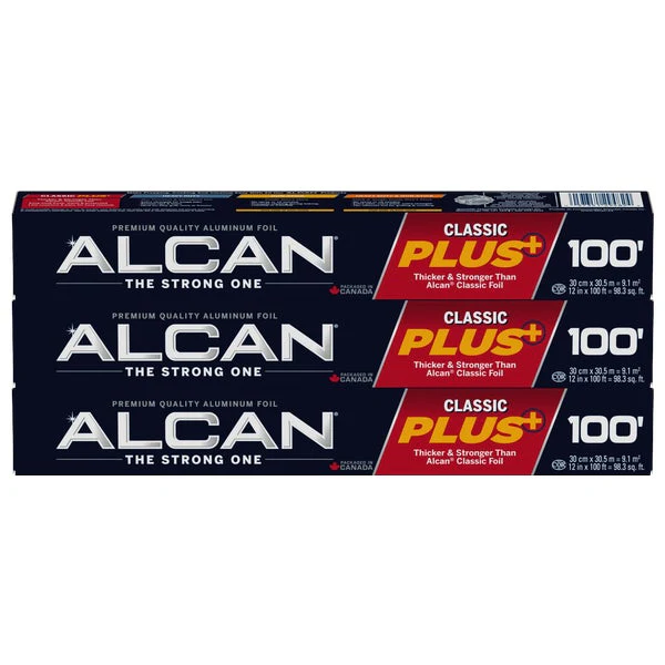 Alcan Aluminum Foil Wrap - Pack of 3 - Disposables, Restaurant Packaging and Take-Out Supplies - Canadian Distribution - Ships Free Within Canada on Orders Above CAD $199