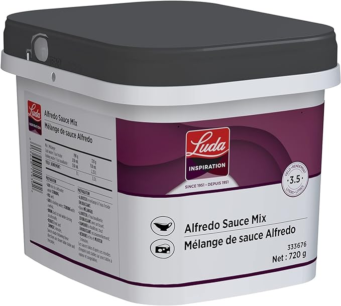 Alfredo Sauce Mix - 1 X 720 g Tub - Luda Foods - Prepared in Canada - Ships Free Within Canada on Orders Above CAD $199