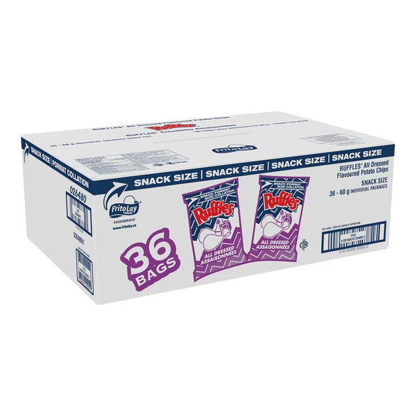 All Dressed - 4 Cases x 36 Packs x 60 g - Ruffles - Canadian Distribution - Ships Free Within Canada on Orders Above CAD $199