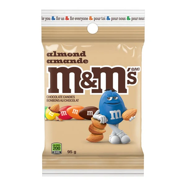 Almond - 4 Cases x 24 Packs x 95 g - M&M - Canadian Distribution - Ships Free Within Canada on Orders Above CAD $199
