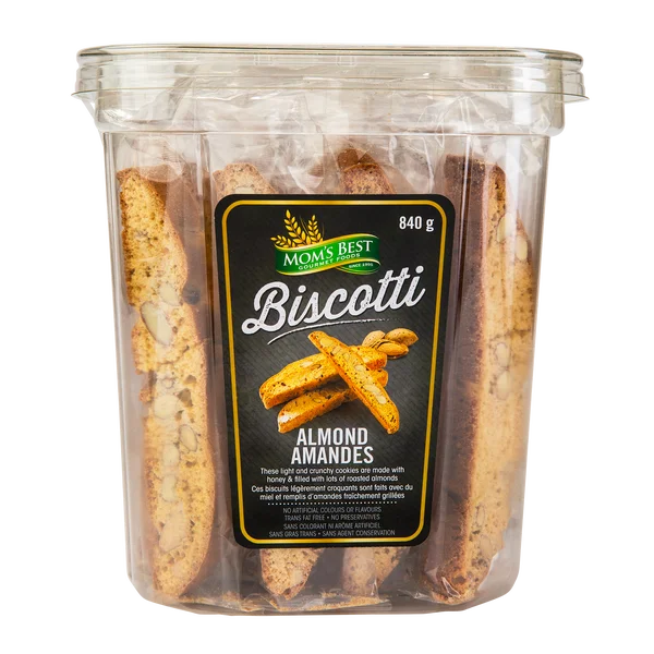 Almond Biscotti - 4 x 840 g - Mom’s Best Gourmet Foods - Canadian Distribution - Ships Free Within Canada on Orders Above CAD $199