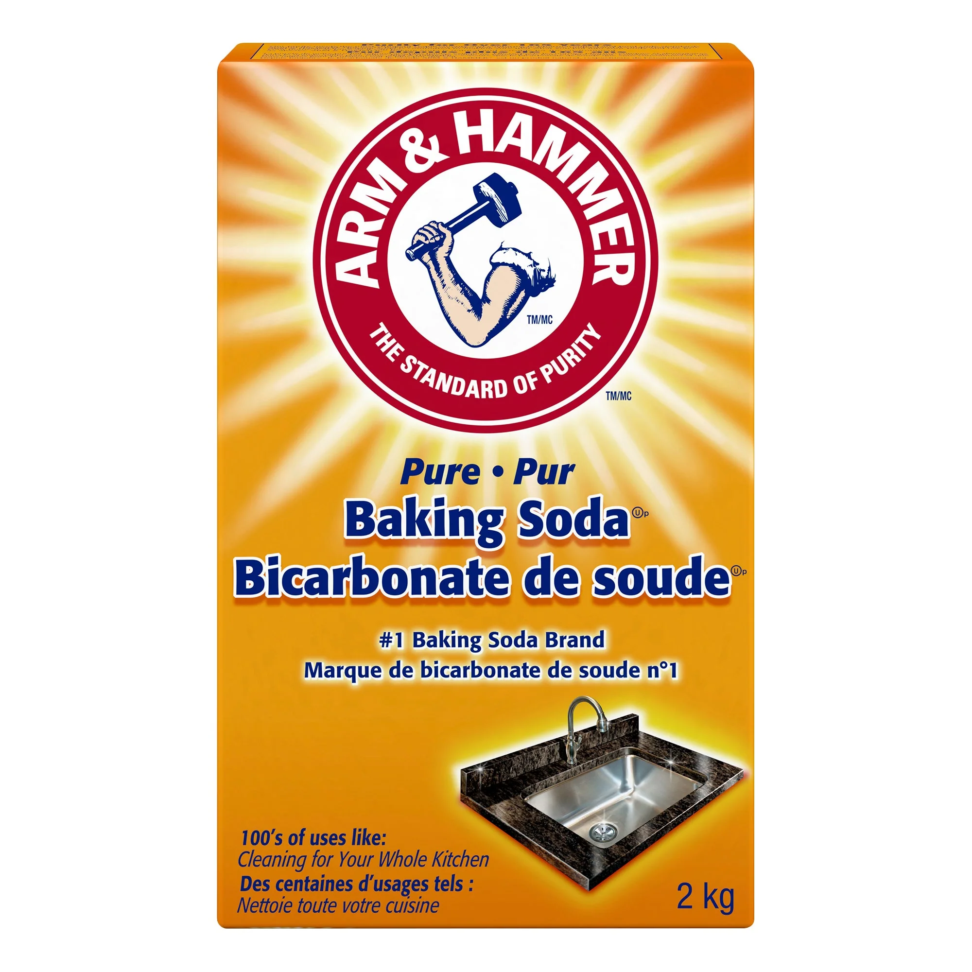 Arm & Hammer Pure Baking Soda - 4 x 2 kg - Grocery and Food Items - Canadian Distribution - Ships Free Within Canada on Orders Above CAD $199