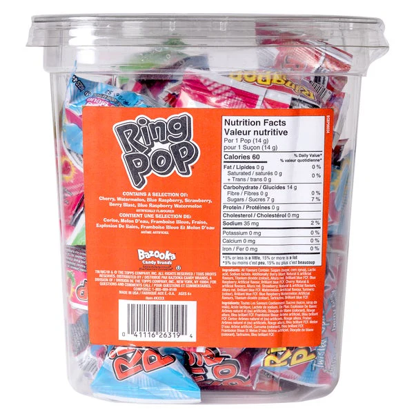 Assorted - 4 Cases x 40 Pops x 14 g - Ring Pops - Canadian Distribution - Ships Free Within Canada on Orders Above CAD $199 - Image 2