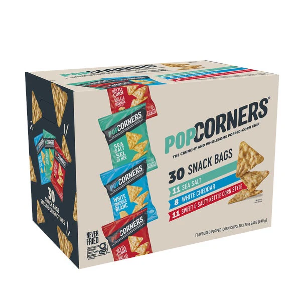 Assorted Box - 4 Cases x 30 Packs x 28 g - Popcorners - Canadian Distribution - Ships Free Within Canada on Orders Above CAD $199