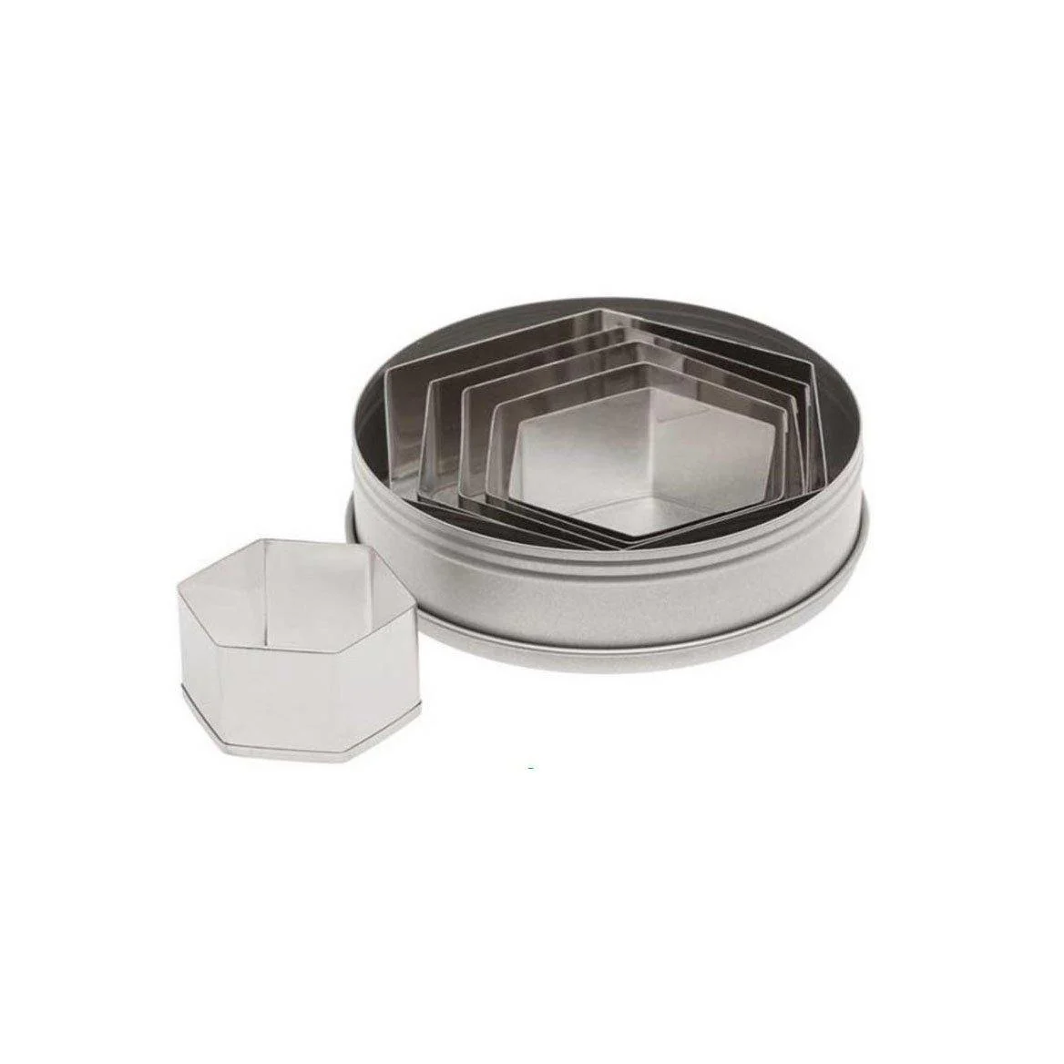 ATECO 5251 Plain Hexagon Cutter Set - Stainless Steel, Set of 6 - Canadian Distribution - Ships Free Within Canada on Orders Above CAD $199 - Image 4