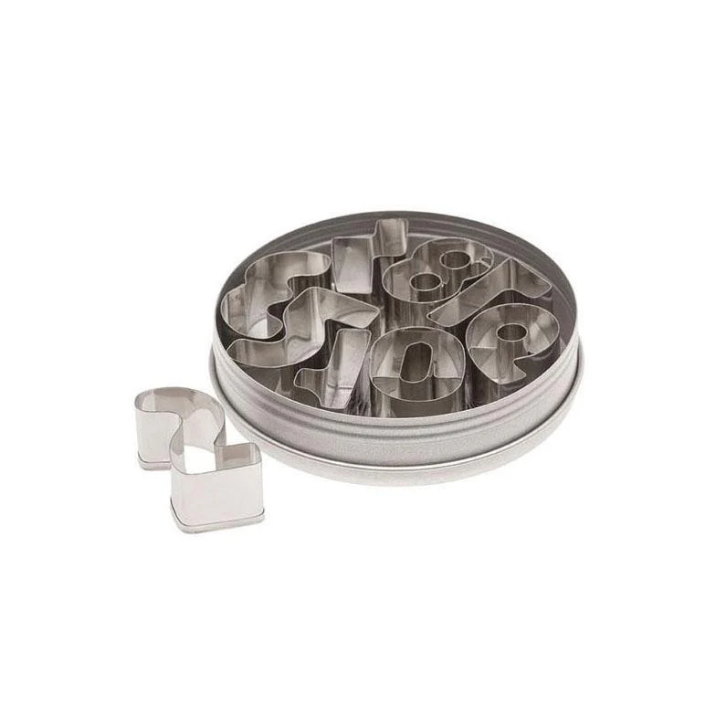 ATECO 7802 Number Cutter Set (0-8, flip 6 for 9) - Stainless Steel, Set of 9 - Canadian Distribution - Ships Free Within Canada on Orders Above CAD $199 - Image 2
