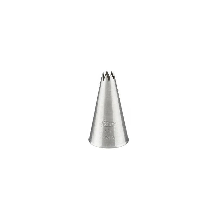 ATECO S/S #18 Open Star Piping Tip - Canadian Distribution - Ships Free Within Canada on Orders Above CAD $199