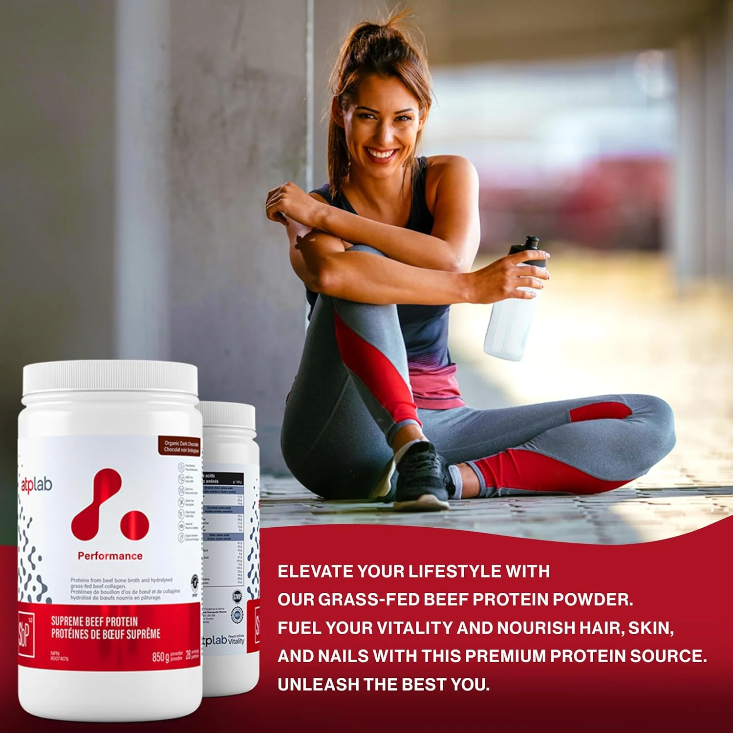 ATP Lab – Beef Protein Powder – Chocolate – 850 g, 28 Servings – Ships Free Within Canada on Orders Above CAD $199 - Image 2