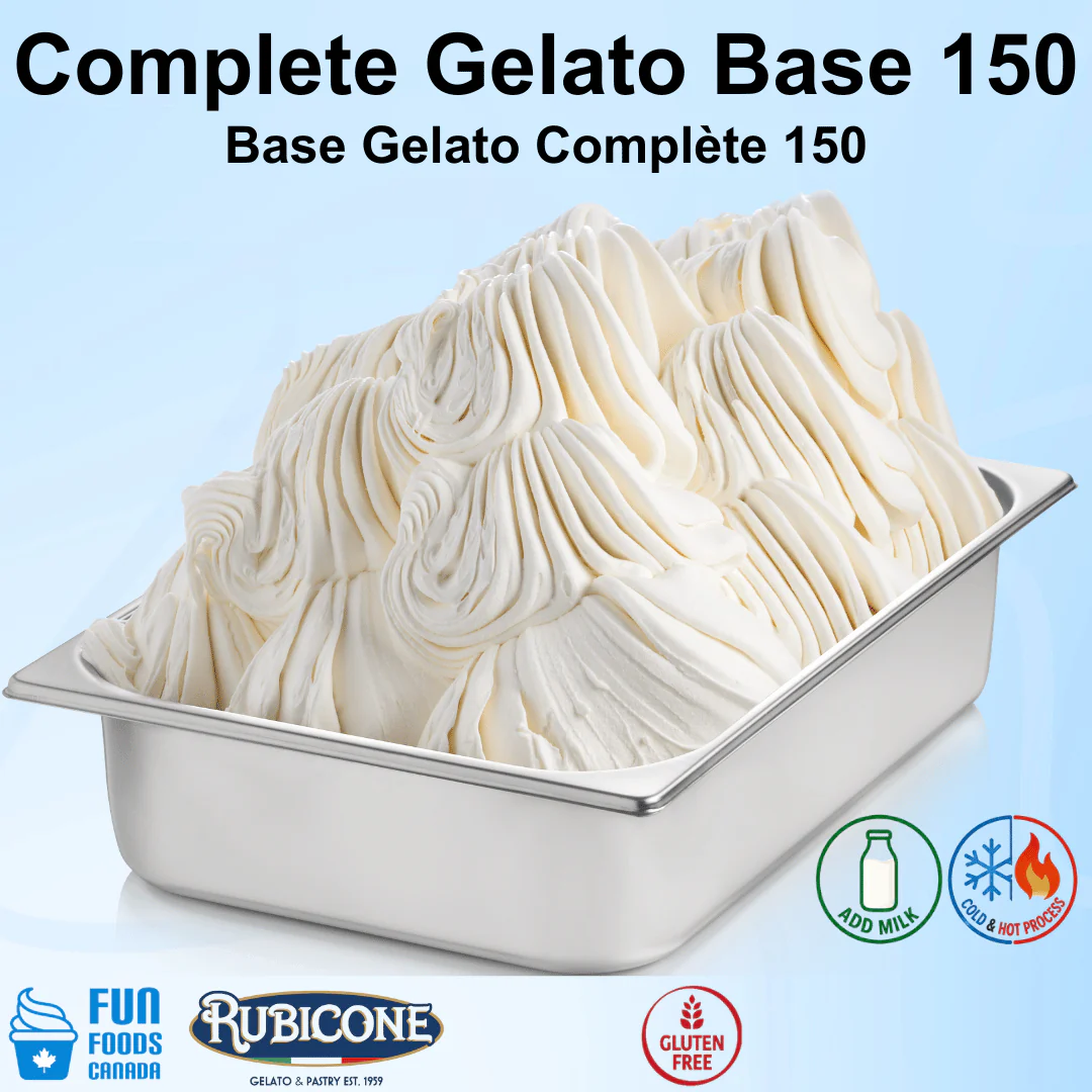 "PRE-ORDER" Base 150 Complet - Gelato Bases - Milk Bases - Cold and Hot Process - Case of 2 x 6 KG bags - Rubicone Canada - Ships Free Within Canada on Orders Above CAD $199