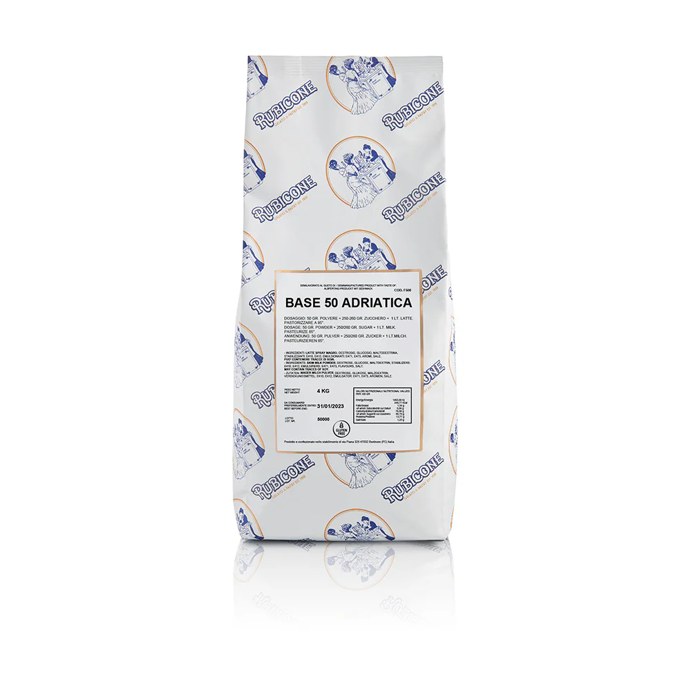 "PRE-ORDER" Base 50 Adriatica - Gelato Bases - Milk Bases - Hot Process - Case of 4 x 4 KG bags - Rubicone Canada - Ships Free Within Canada on Orders Above CAD $199 - Image 2