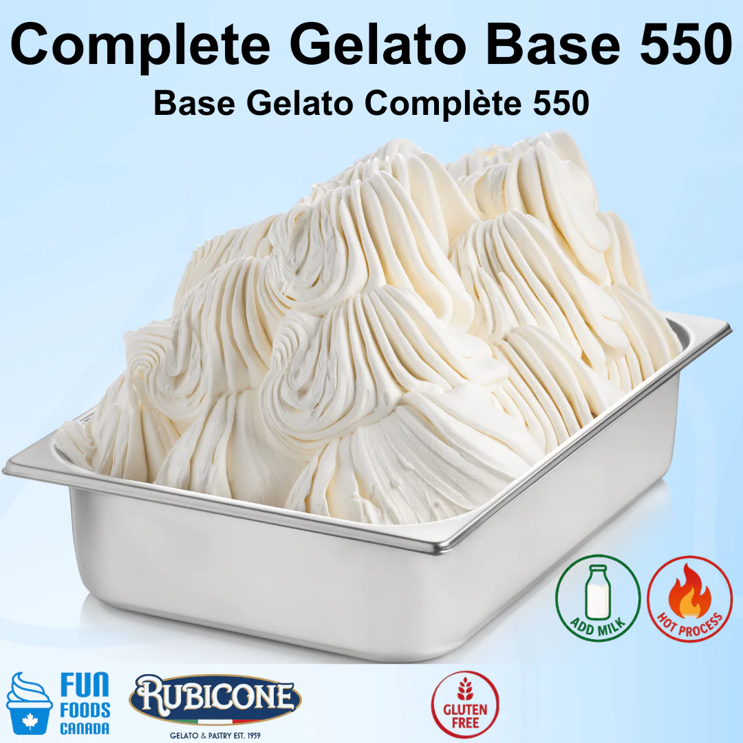 "PRE-ORDER" Base 550 Complete - Gelato Bases - Milk Bases - Hot Process - 11 KG bag - Rubicone Canada - Ships Free Within Canada on Orders Above CAD $199