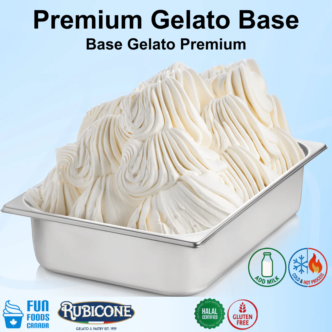 "PRE-ORDER" Base Premium 50 - Gelato Bases - Milk Bases - Cold and Hot Process - Case of 8 x 2 KG bags - Rubicone Canada - Ships Free Within Canada on Orders Above CAD $199