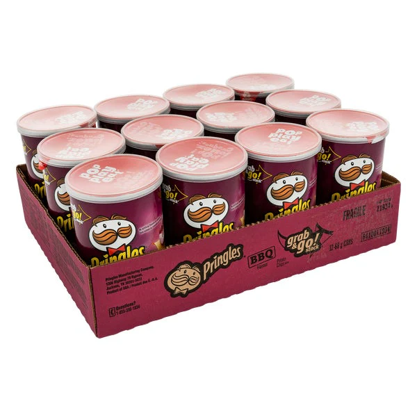 BBQ Potato Chips - 4 Cases x 12 Cans x 68 g - Pringles - Canadian Distribution - Ships Free Within Canada on Orders Above CAD $199 - Image 2