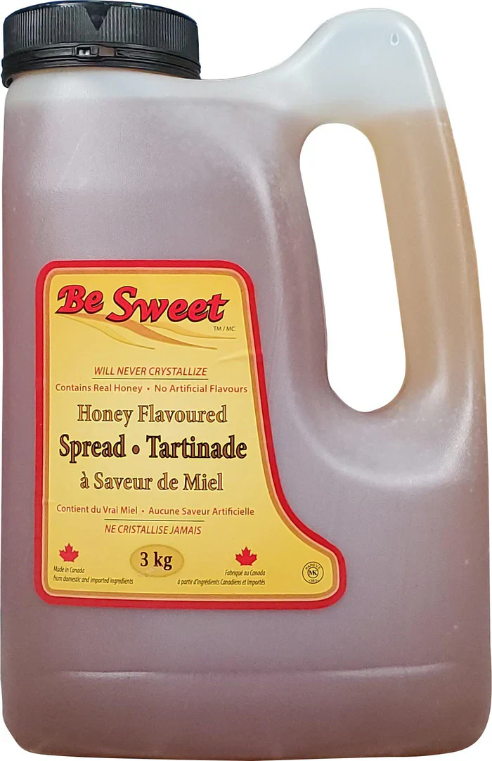 Be Sweet - Honey Flavoured Spread Upside Down Bottle - Case of 12 x 1KG Bottles - 3KG Bottle - Canadian Distribution - Ships Free Within Canada on Orders Above CAD $199 - Image 3