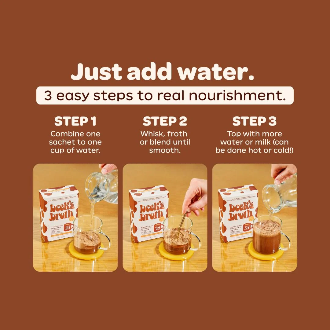 Beck’s Broth – Protein Hot Chocolate – Original – 5 Pack – Bone broth based high protein - Canadian Distribution - Ships Free Within Canada on Orders Above CAD $199 - Image 5