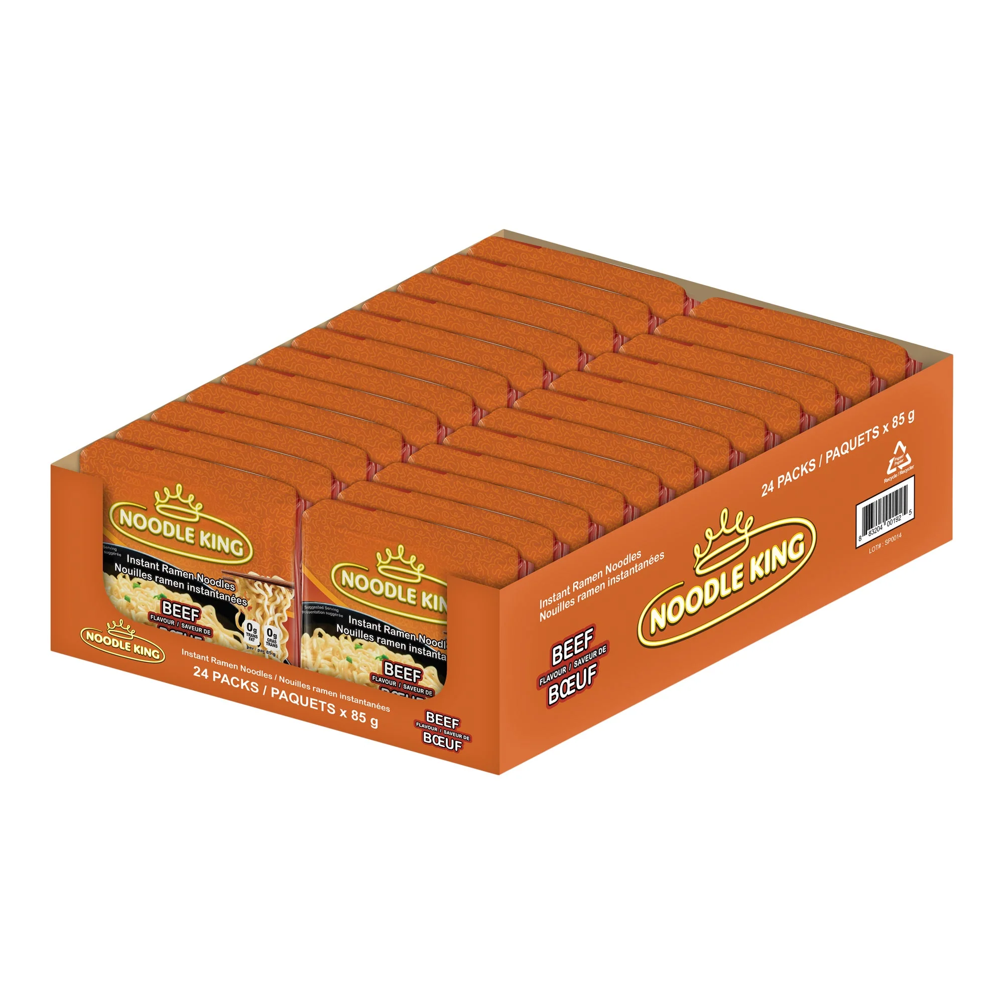 Beef Ramen - 4 Cases x 24 Packs x 85 g - Noodle King - Canadian Distribution - Ships Free Within Canada on Orders Above CAD $199