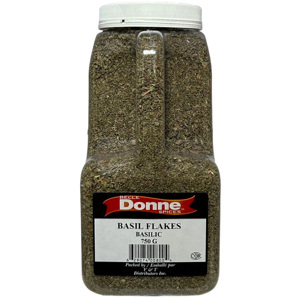 Belle Donne - BASIL FLAKES 750 GR - Seasonings & Spices - Canadian Distribution - Ships Free Within Canada on Orders Above CAD $199