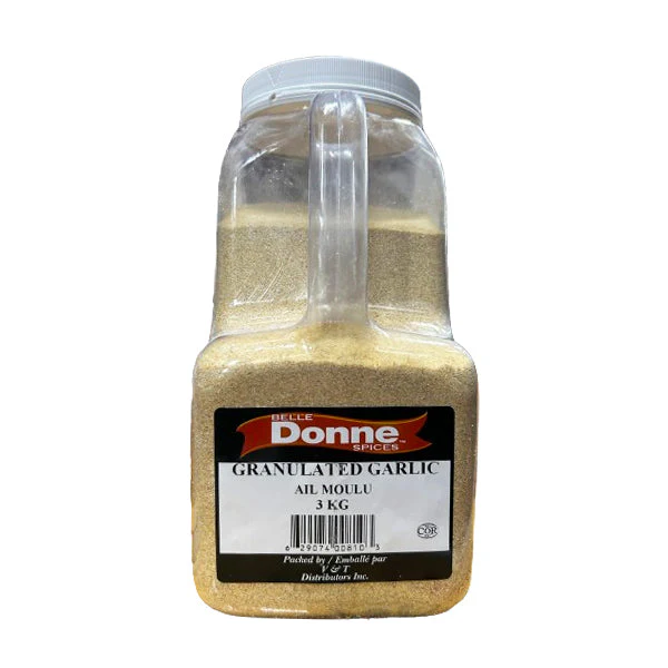 Belle Donne - GRANULATED GARLIC 3KG - Seasonings & Spices - Canadian Distribution - Ships Free Within Canada on Orders Above CAD $199