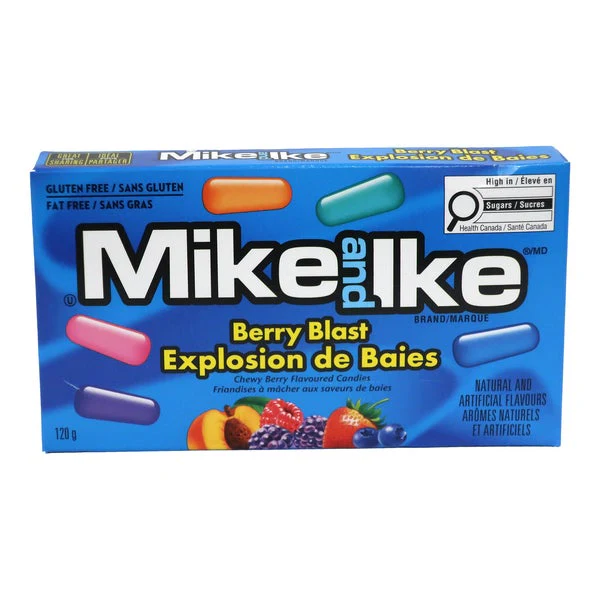Berry Blast - 4 Cases x 12 Packs x 120 g - Mike and Ike - Canadian Distribution - Ships Free Within Canada on Orders Above CAD $199