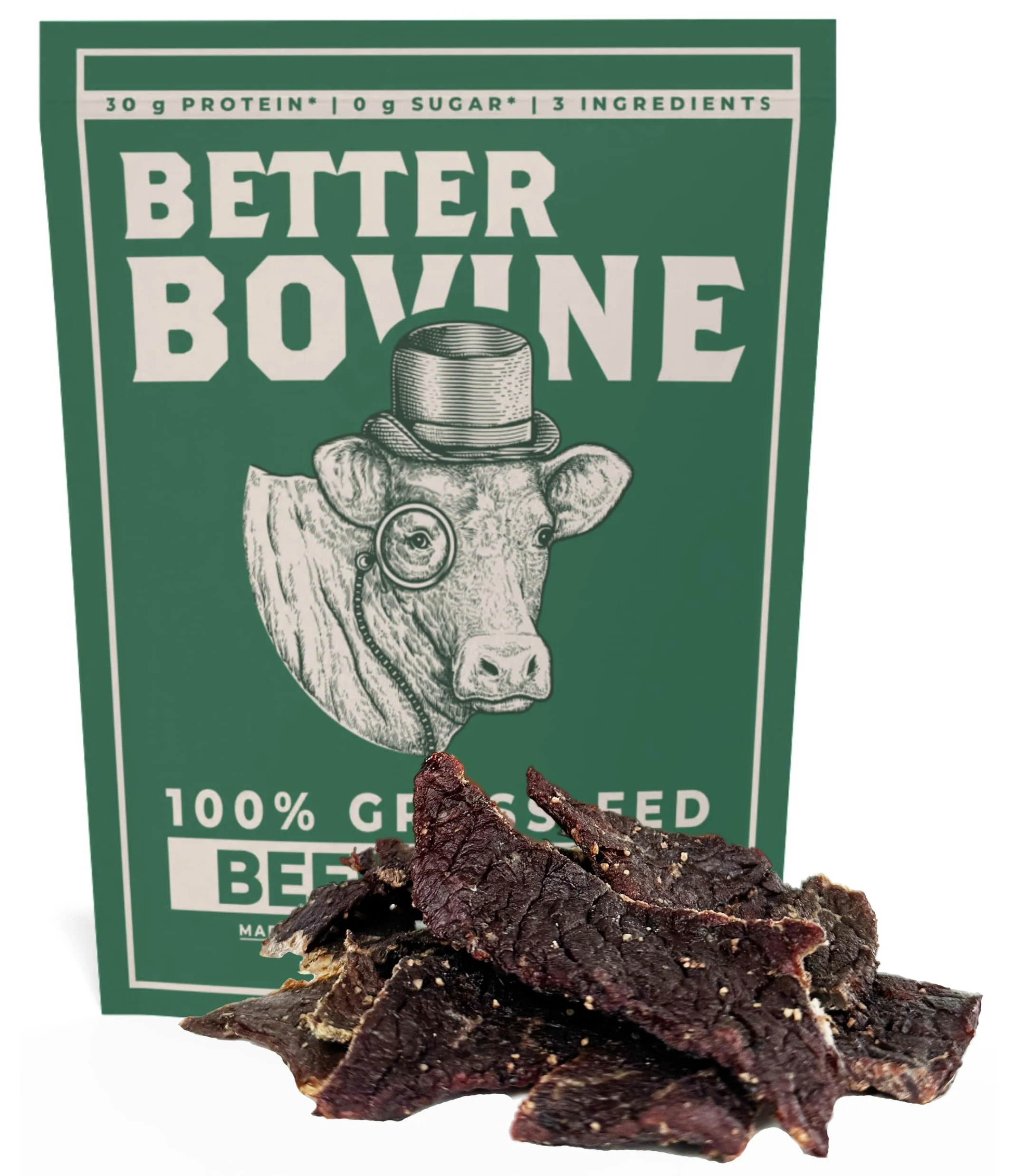 Better Bovine โ Grass-Fed Extra Lean Beef Jerky โ Salt & Pepper โ 5 Pack - Canadian Distribution - Ships Free Within Canada on Orders Above CAD $199 - Image 4