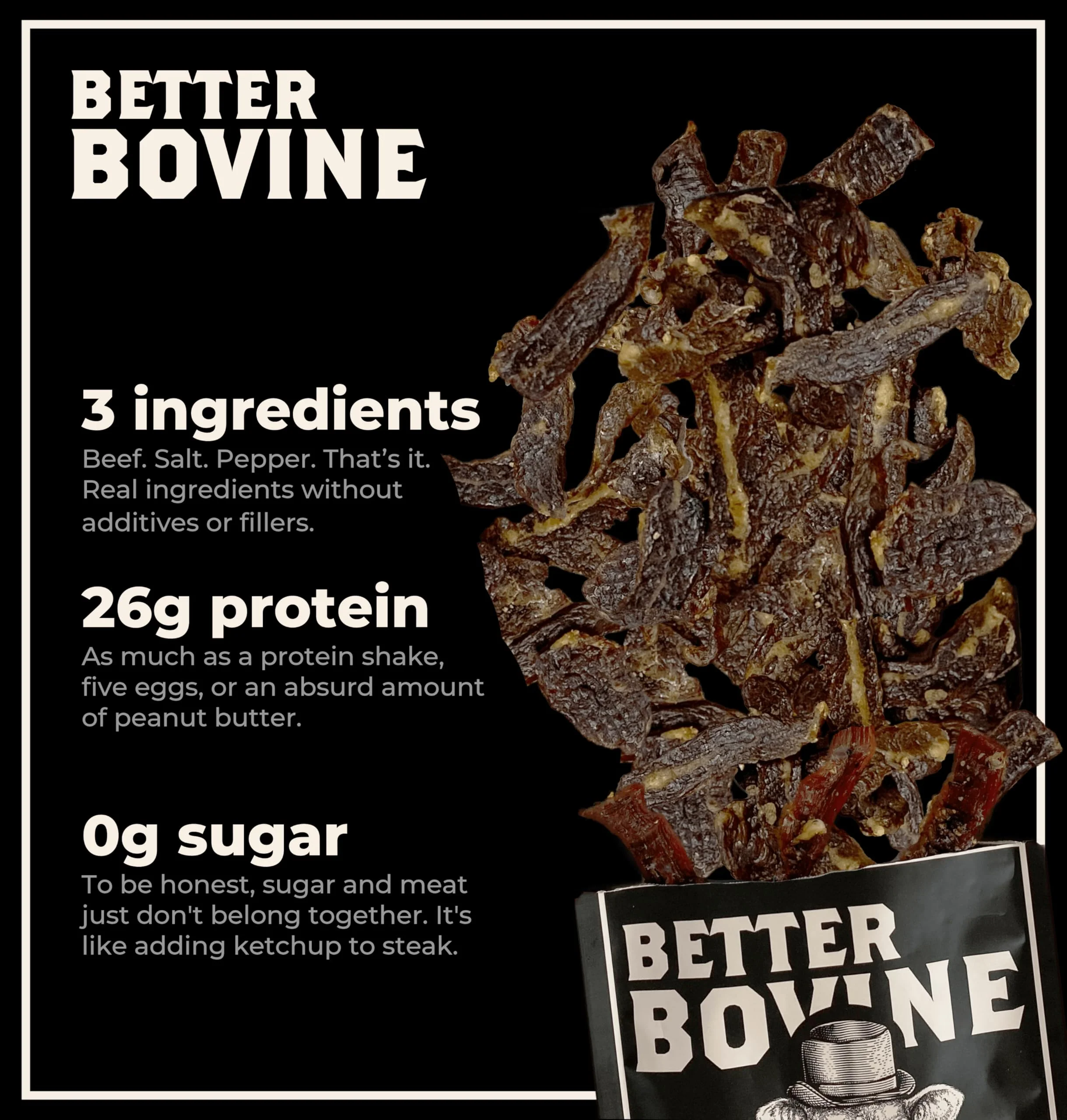 Better Bovine โ Wagyu Beef Jerky โ Salt & Pepper โ 5 Pack - Canadian Distribution - Ships Free Within Canada on Orders Above CAD $199 - Image 3