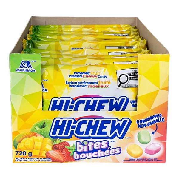 Bites - 4 Cases x 12 Packs x 60 g - Hi-Chew - Canadian Distribution - Ships Free Within Canada on Orders Above CAD $199