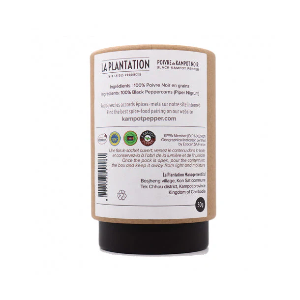 Black Kampot Pepper – Organic Whole Peppercorns by La Plantation - Canadian Distribution - Ships Free Within Canada on Orders Above CAD $199 - Image 2
