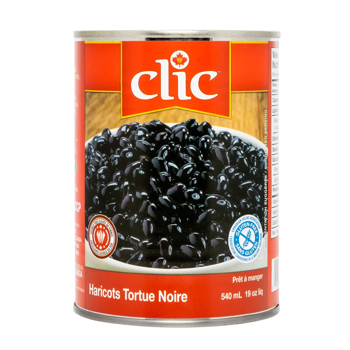 Black Turtle Beans - 4 Cases x 12 Cans x 540 mL - Clic - Canadian Distribution - Ships Free Within Canada on Orders Above CAD $199