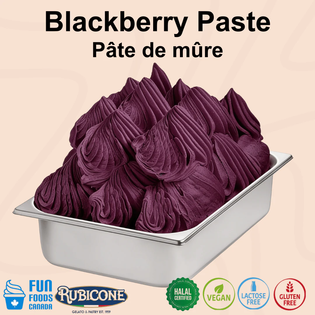 "PRE-ORDER" Blackberry - Fruit Gelato Pastes - Case of 2 x 3 KG Buckets - Rubicone Canada - Ships Free Within Canada on Orders Above CAD $199