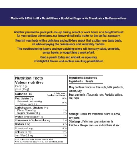 Bliss Snacks Freeze-Dried Blueberries, 2 x 50g - Canadian Distribution - Ships Free Within Canada on Orders Above CAD $199 - Image 4