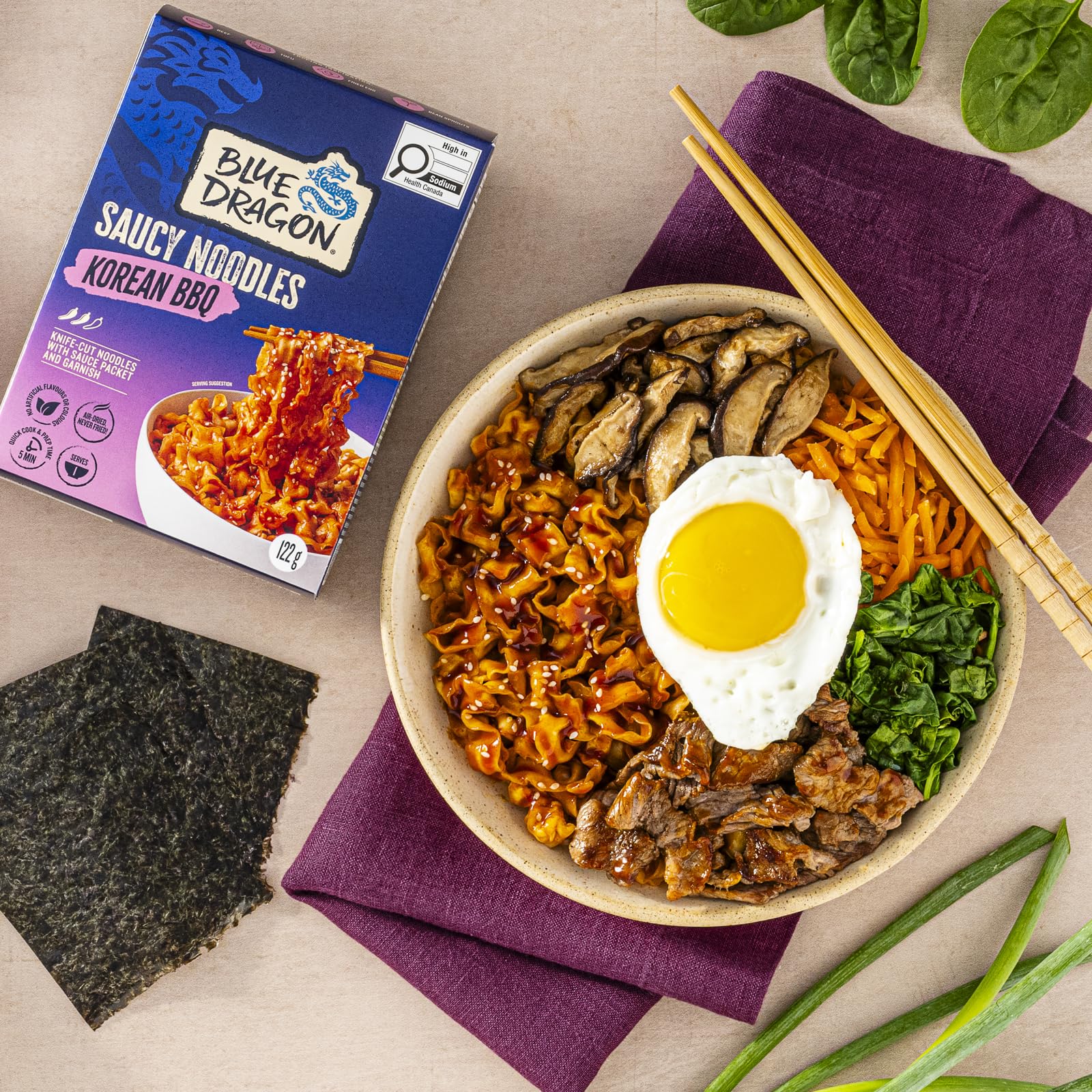Blue Dragon Saucy Noodles Korean BBQ 2 x 122g – Ready in 5 Minutes - Canadian Distribution - Ships Free Within Canada on Orders Above CAD $199 - Image 3