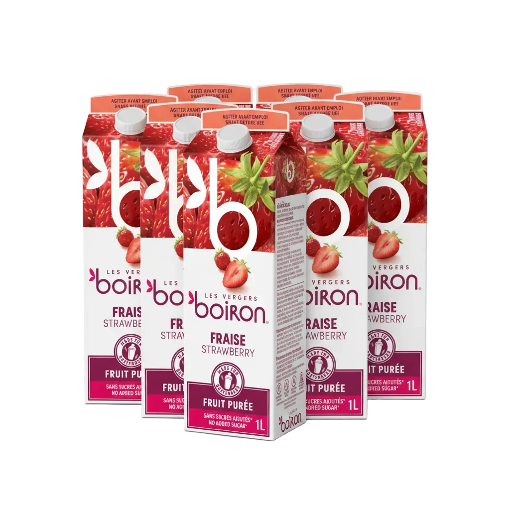 Boiron Shelf-Stable Strawberry Fruit Puree - Case of 6 x 1KG - Canadian Distribution - Ships Free Within Canada on Orders Above CAD $199