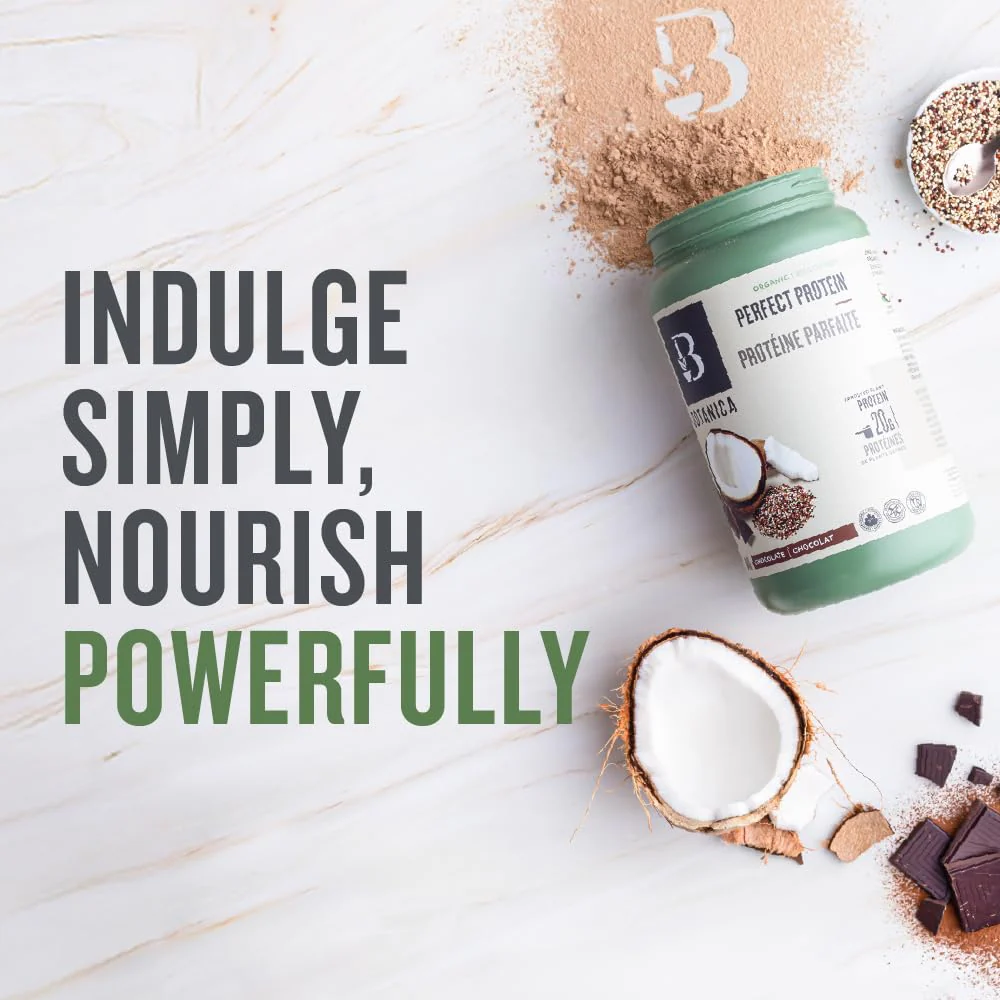 Botanica โ Perfect Protein Powder โ Chocolate โ 840g โ Vegan stevia free - Canadian Distribution - Ships Free Within Canada on Orders Above CAD $199 - Image 2