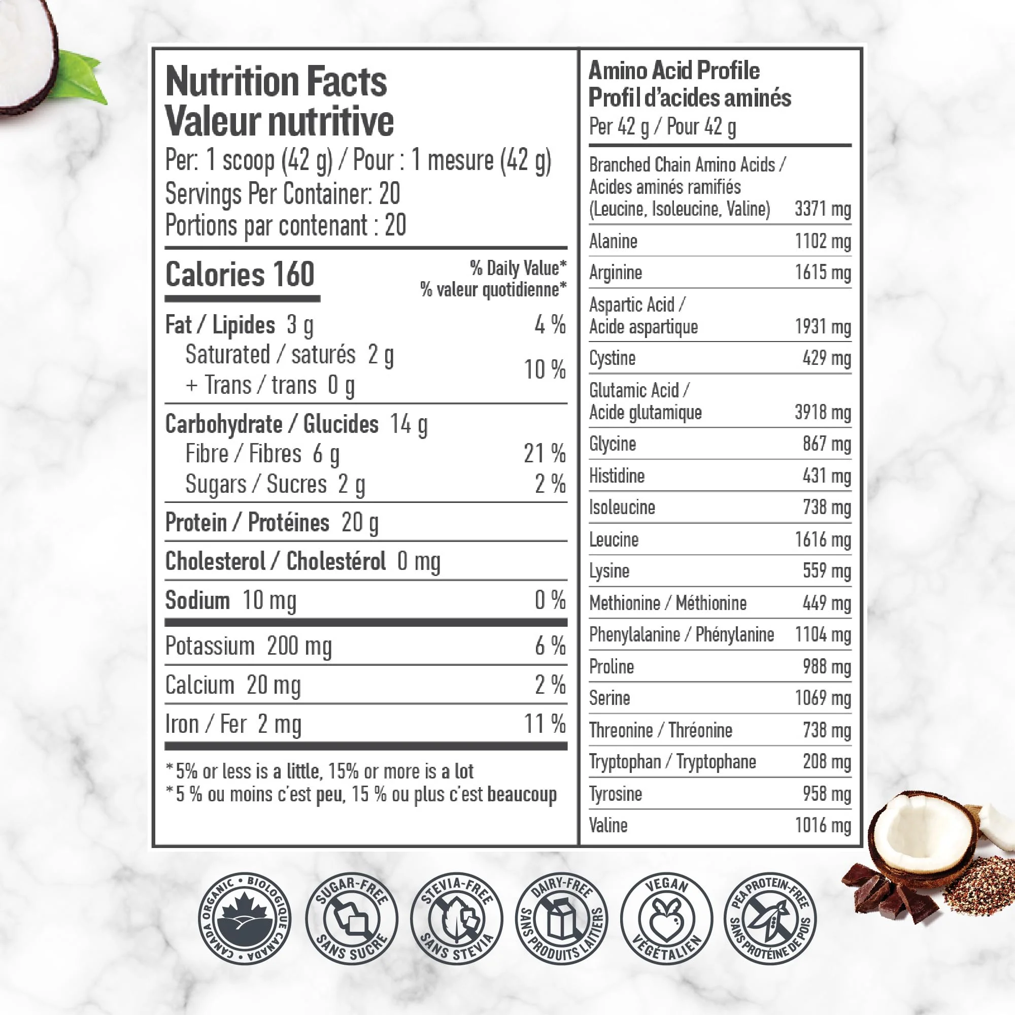 Botanica โ Perfect Protein Powder โ Chocolate โ 840g โ Vegan stevia free - Canadian Distribution - Ships Free Within Canada on Orders Above CAD $199 - Image 3
